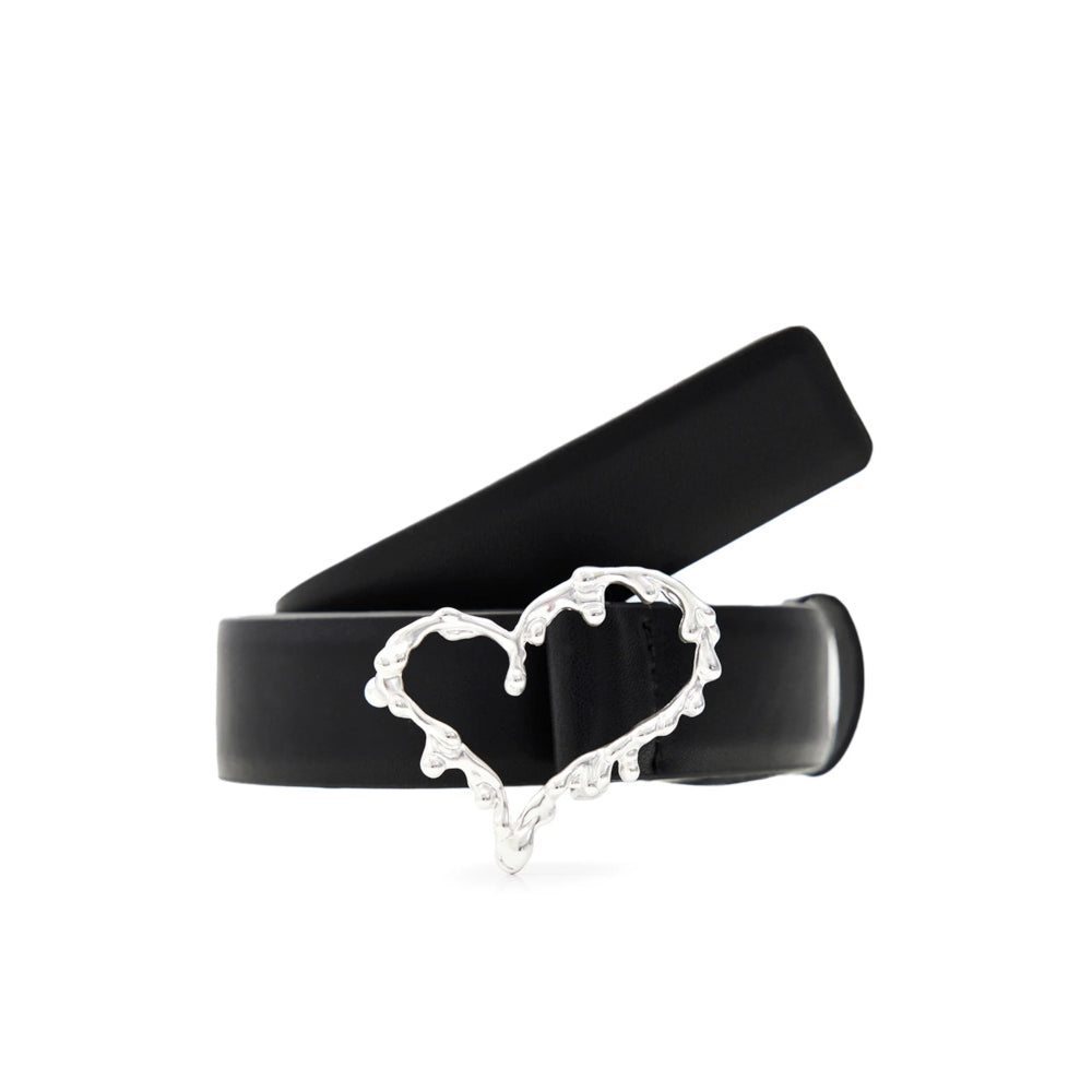 Curea de Damă Desigual „Belt Heart” - Piele Naturală, Negru