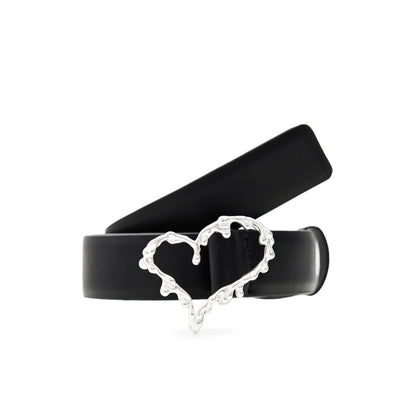 Curea de Damă Desigual „Belt Heart” - Piele Naturală, Negru