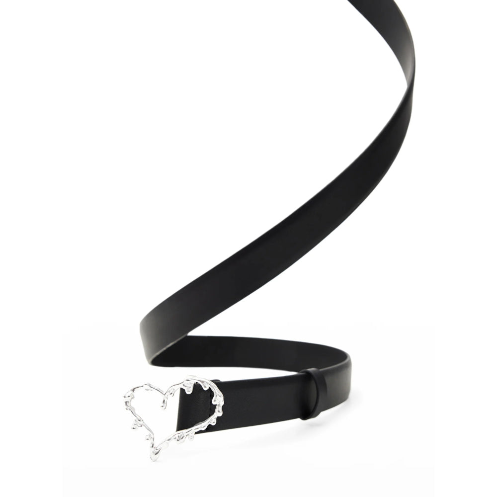 Curea de Damă Desigual „Belt Heart” - Piele Naturală, Negru