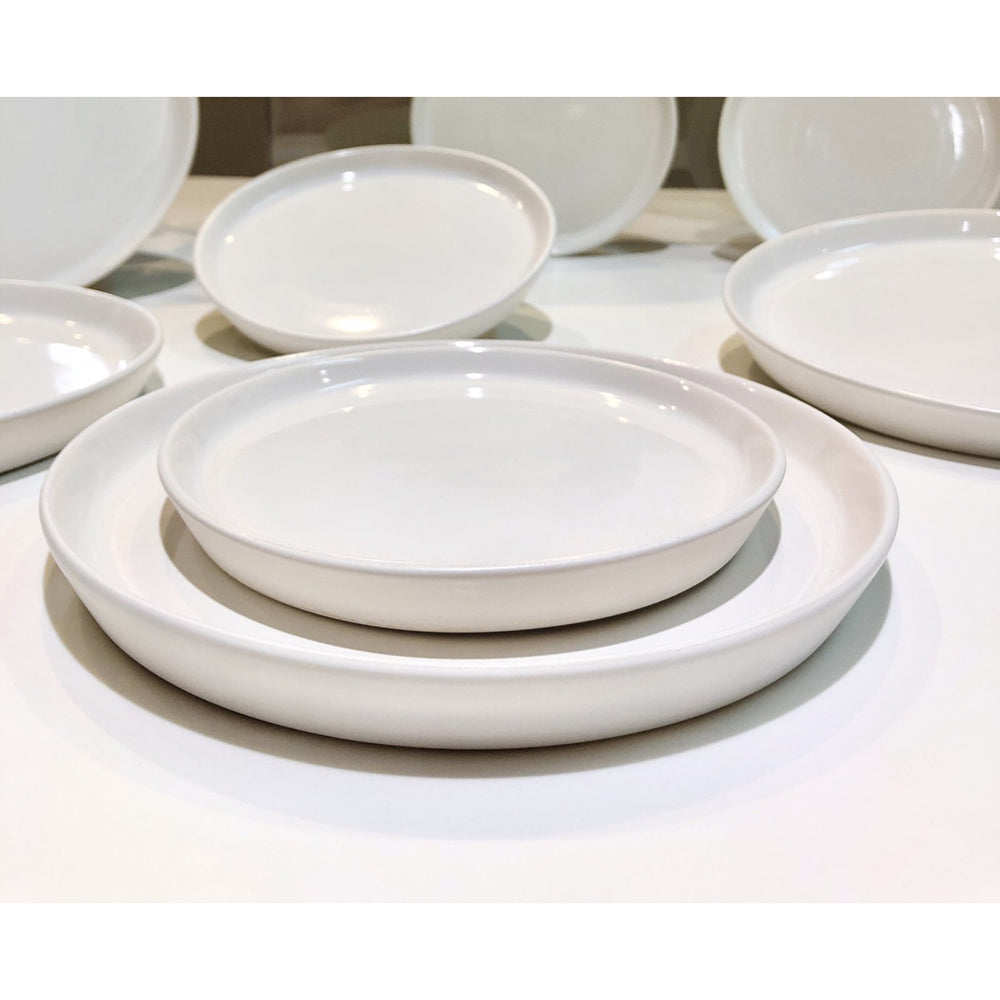 Set 12 Farfurii Albe Casablanca (6 Mari, 6 Desert) - Colecția Premium