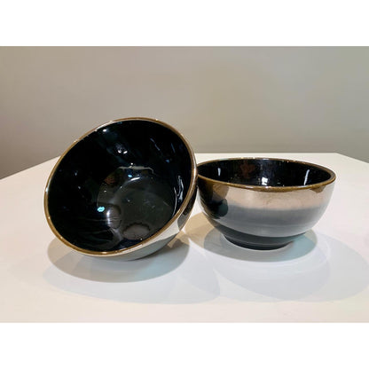 Set 24 Piese AGORA - Ceramică cu Glazură Reactivă Oil Black, cu Efect de Oglindă