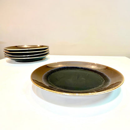 Set 24 Piese AGORA - Ceramică cu Glazură Reactivă Oil Black, cu Efect de Oglindă