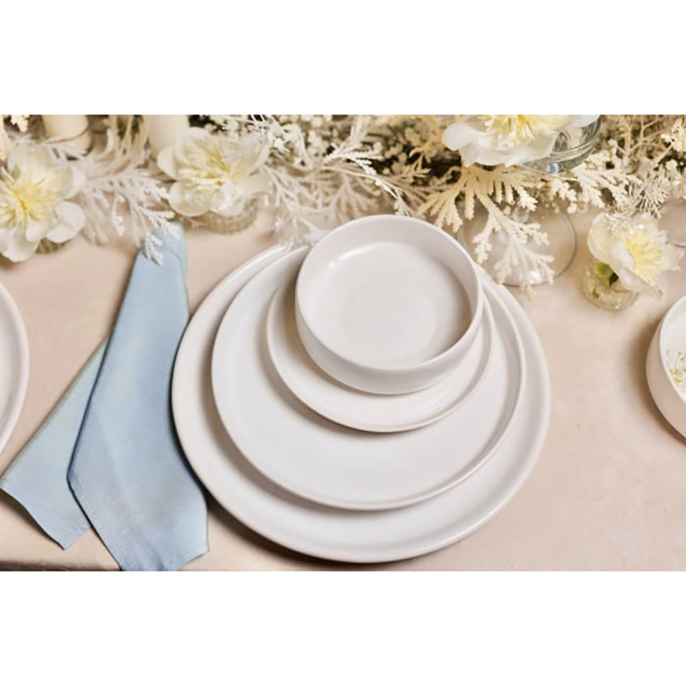 Set Casablanca - 24 Piese Premium (Alb Ivory, Glazurat Manual)