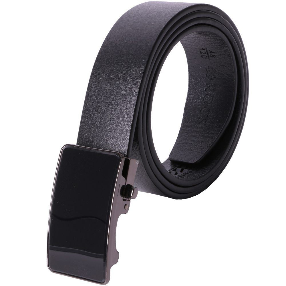 Curea Nanobelts din Piele Naturală pentru Bărbați - Negru, cu Cataramă Automată