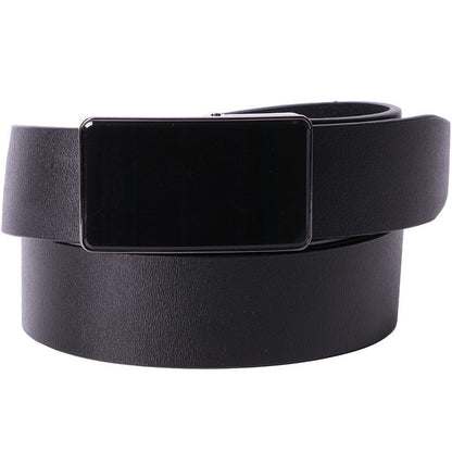 Curea Nanobelts din Piele Naturală pentru Bărbați - Negru, cu Cataramă Automată