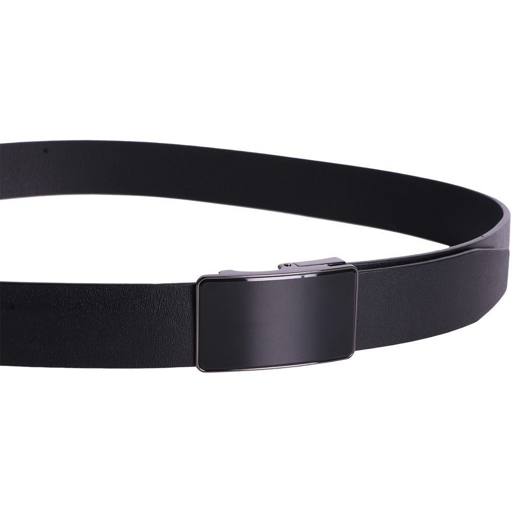 Curea Nanobelts din Piele Naturală pentru Bărbați - Negru, cu Cataramă Automată