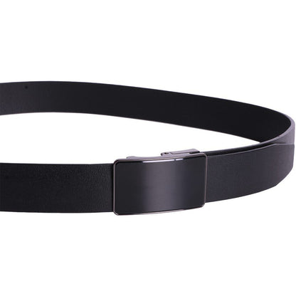 Curea Nanobelts din Piele Naturală pentru Bărbați - Negru, cu Cataramă Automată
