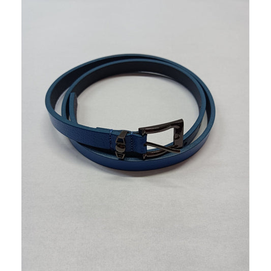Curea de Damă din Piele Naturală Nanobelts - 1,5 cm, Albastru