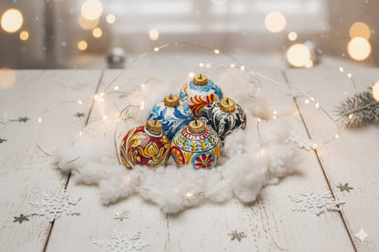 Set 5 globuri, ceramica siciliană, pictate manual