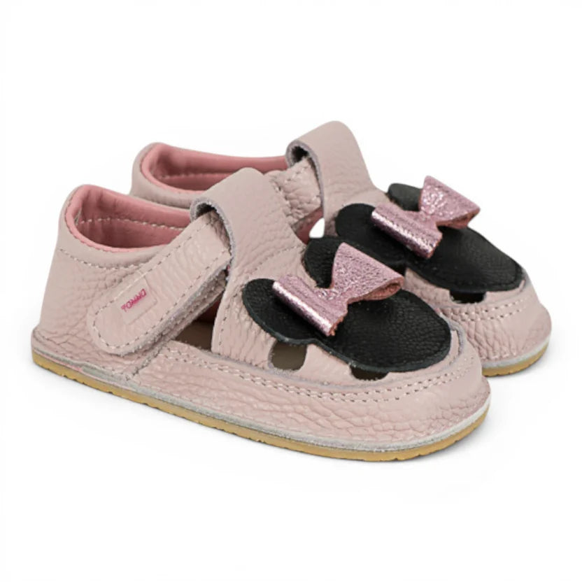 Sandale Barefoot din Piele Naturală, Lila Roz pudrat