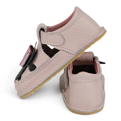 Sandale Barefoot din Piele Naturală, Lila Roz pudrat