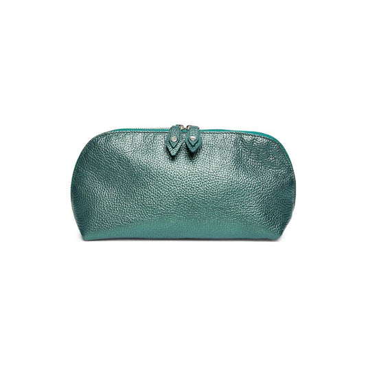 Geantă Portfard Tropez Damă - Piele Naturală, Verde Sidef