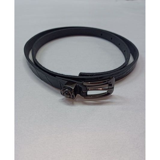 Curea de Damă din Piele Naturală Nanobelts - 1,5 cm, Negru