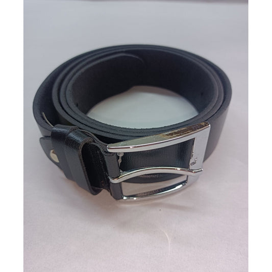 Curea Cleja din Piele Naturală pentru Bărbați - Negru, 4 cm